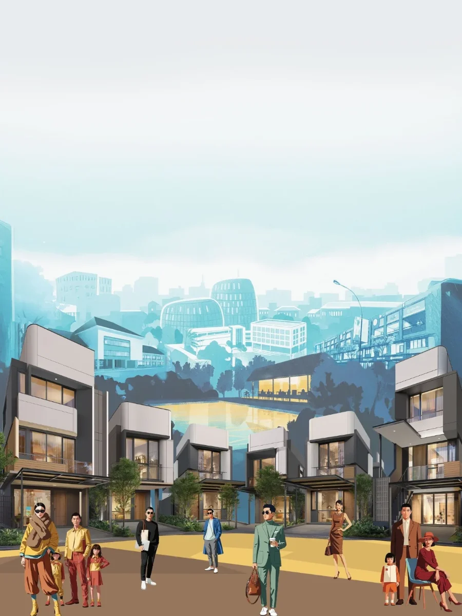 Deretan rumah Infinite Collection di Park Serpong