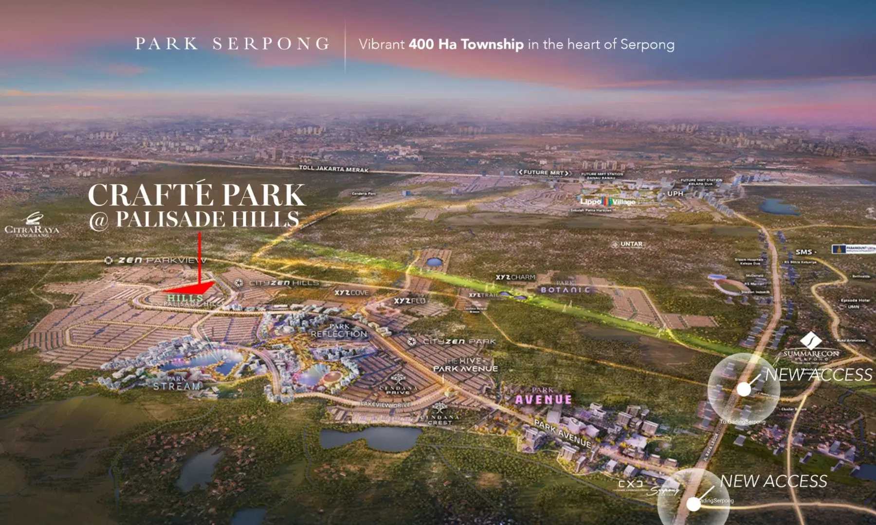 Peta udara kawasan Park Serpong